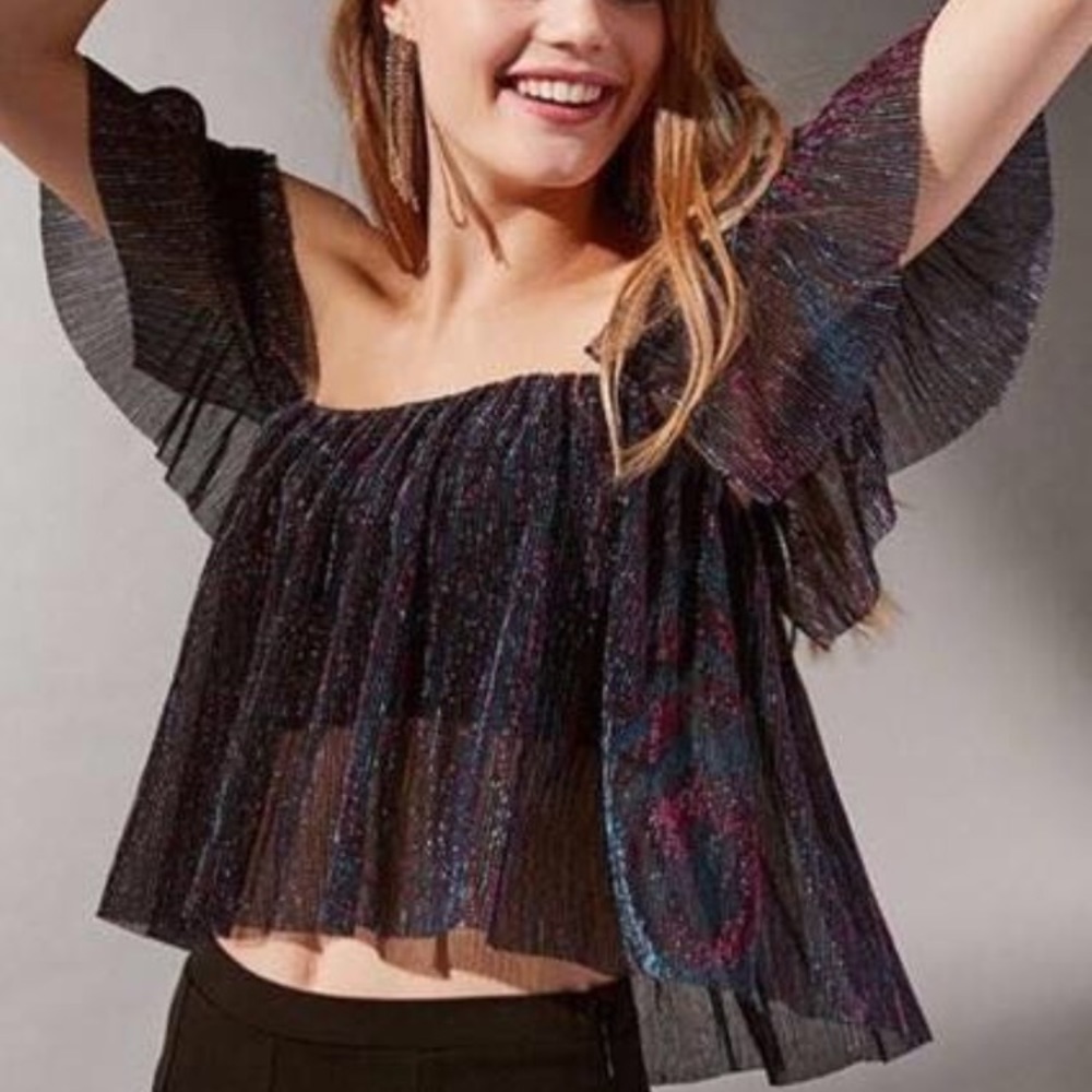 Urban Outfitters Off The Shoulder Sparkly Top